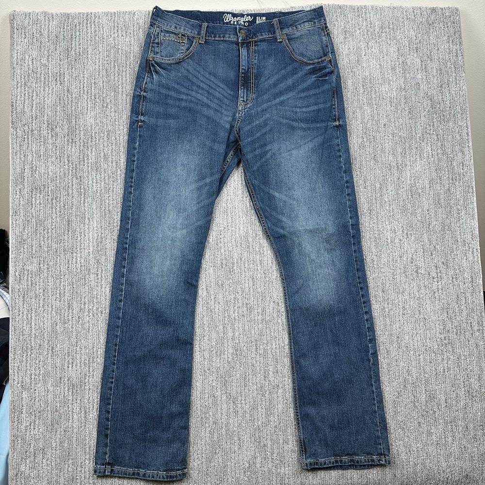 Wrangler Retro Slim Boot Jeans 38x36 Cowboy Boot Western Denim Tall